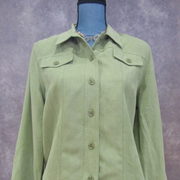 NWT Alfred Dunner Petite Sage Shirt Jack Blazer - Picture 2 of 5